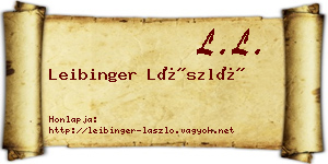 Leibinger László névjegykártya